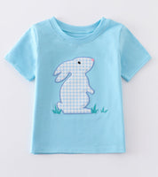 Boys Blue Easter Bunny Appliqué shirt 2T 6