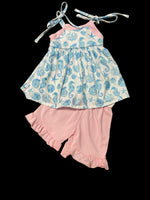 Girls Marine Animal print shorts set 2T