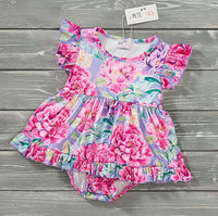 Girls Pete + Lucy Blushing Peonies Romper