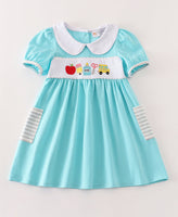 Girls Embroidered back to School dress 4