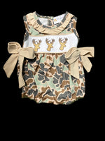 Baby girls Camo Deer Hunting romper 3M