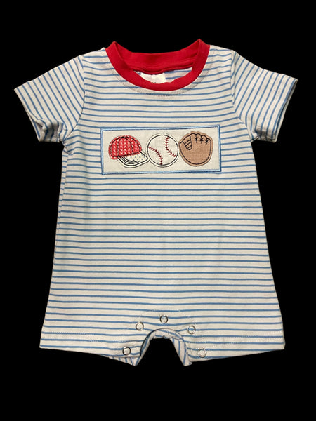 Baby Boys Baseball Applique Romper 3M