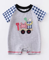 Boys Crab Beach Appliqué Romper 3M