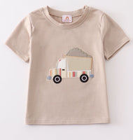 Boys dump truck Appliqué shirt 3T