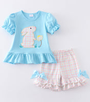 Girls Easter bunny Appliqué Shorts set 2T 4