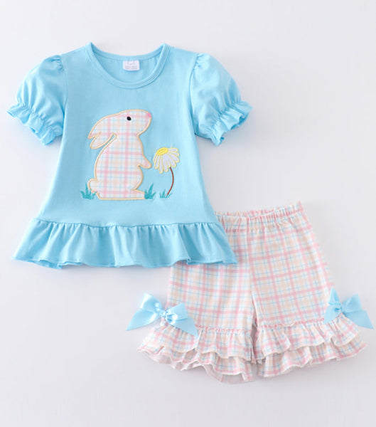 Girls Easter bunny Appliqué Shorts set 2T 4