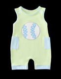 Boys Baseball Appliqué Romper 9M 24M