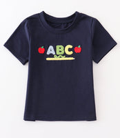 Boys 5 Back to School French Knot shirt ABC