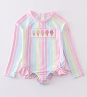 Girls Rashguard Ice Cream swim suit 2T