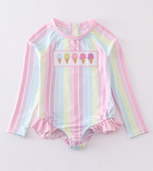 Girls Rashguard Ice Cream swim suit 2T