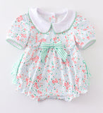 Girls Newborn floral ruffle butt romper