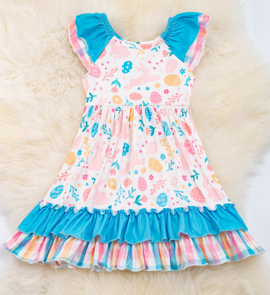 Girls Easter Bunny Ruffle Dress 4