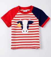 Boys Cow Appliqué Shirt