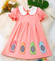 Girls back to school Crayon dress