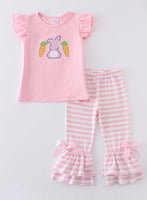 Girls Easter rabbit bunny applique set 4 5 6