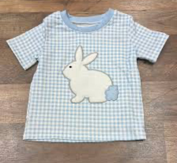 Boys blue Easter bunny appliqué shirt 5