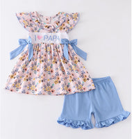 Girls I Love Papa 3T Shorts set