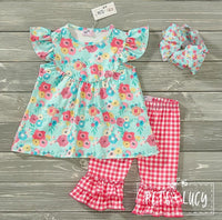 Girls Pete + Lucy Summer Bloom Capri set 2T