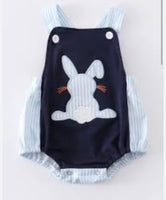 Boys 12M Easter bunny appliqué romper 6M