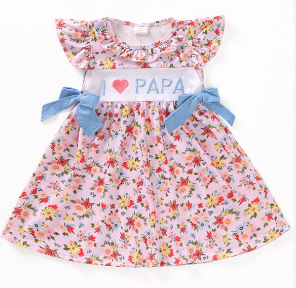 Girls I Love Papa Floral Dress