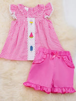 Girls 3T Summer Shorts set Ice Cream