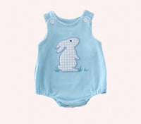 Boys Blue Easter Bunny Appliqué romper 6M