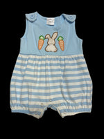 Boys Easter bunny Appliqué romper 3M 6M