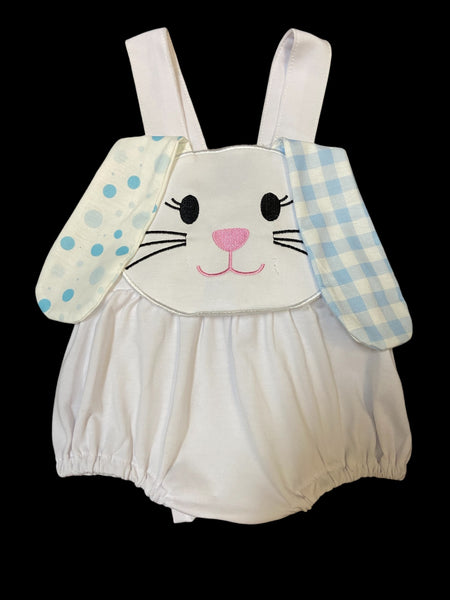 Boys Easter Floopy Eared Bunny romper 3M