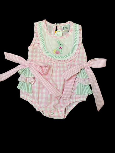 Girls Easter bunny romper 3-6M