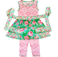 Girls 2T/3T Floral Capri set