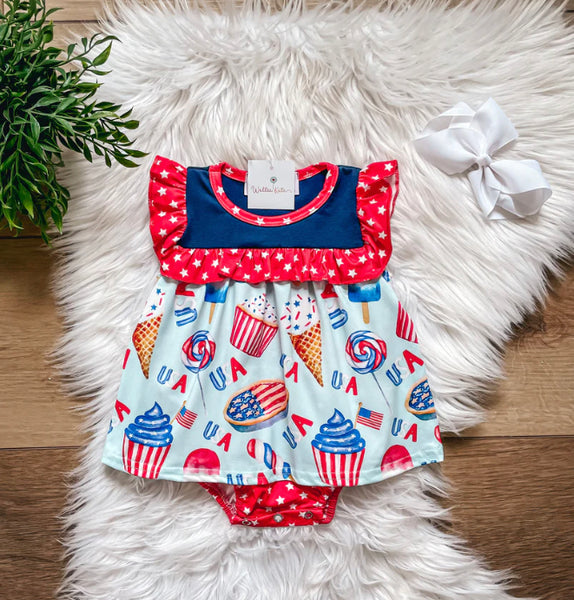 Americana Treats Romper Dress Wellie Kate