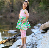 Girls 2T/3T Floral Capri set