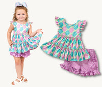 Girls Pete + Lucy Bloomin Blossoms Shorts Set 4T