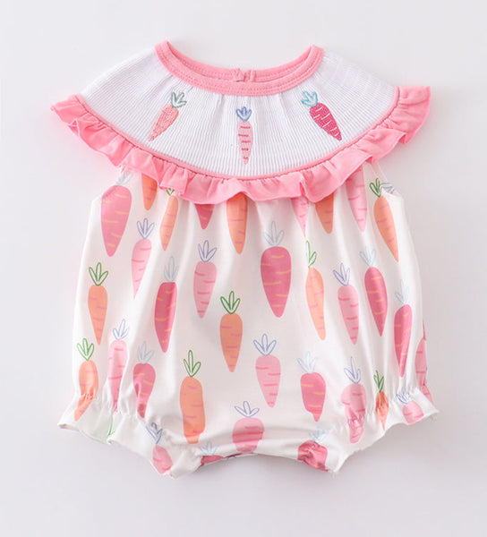 Girls 9M Easter Carrot romper