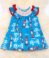 Girls Smocked Dr. Seuss Cat in the Hat Dress 4