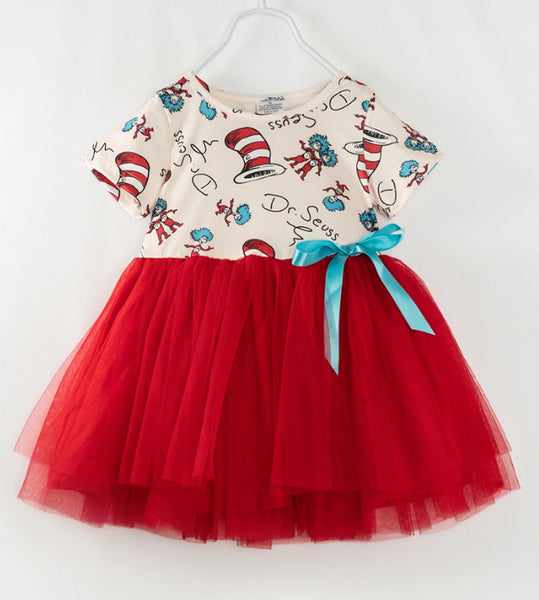 Girls Dr. Seuss Cat in the Cat Tutu dress 8 10