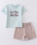 Boys Embroidered Easter Shorts Set 7 He is Risen